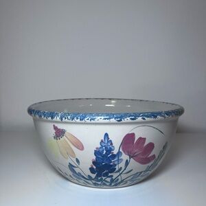 Vintage Hand Turned and Hand Painted Floral Ceramic Bowl Martínez Pottery
